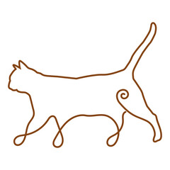 Fototapeta premium Monoline Line Art Cat