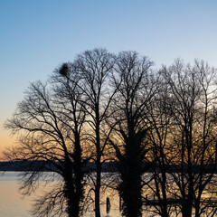 Sonnenuntergang an der Müritz, Waren, Müritz, Mecklenburgische Seenplatte, Mecklenburg, Mecklenburg-Vorpommern, Deutschland, Europa