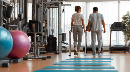 Active Couple Achieving Fitness Goals with Home Gym Exercise and Wellness Equipment: Embrace a Healthy Lifestyle Together