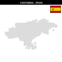 Fototapeta premium Small dots map of cantabria in Spain