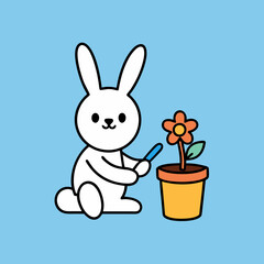 easter bunny with flower