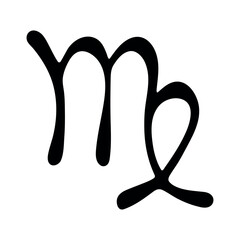 Hand drawn virgo zodiac sign Esoteric symbol doodle Astrology clipart Element for design
