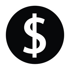 American dollar currency or dollar symbol flat icon
