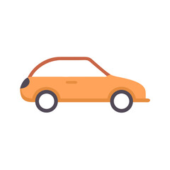 Orange car side view icon