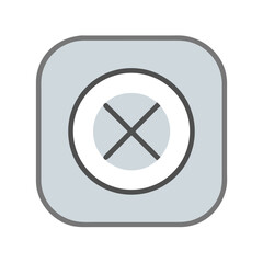 Grey cancel icon inside soft rounded square