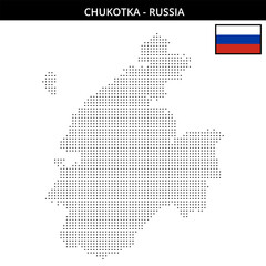 Obraz premium Small dots map of Chukotka in Russia