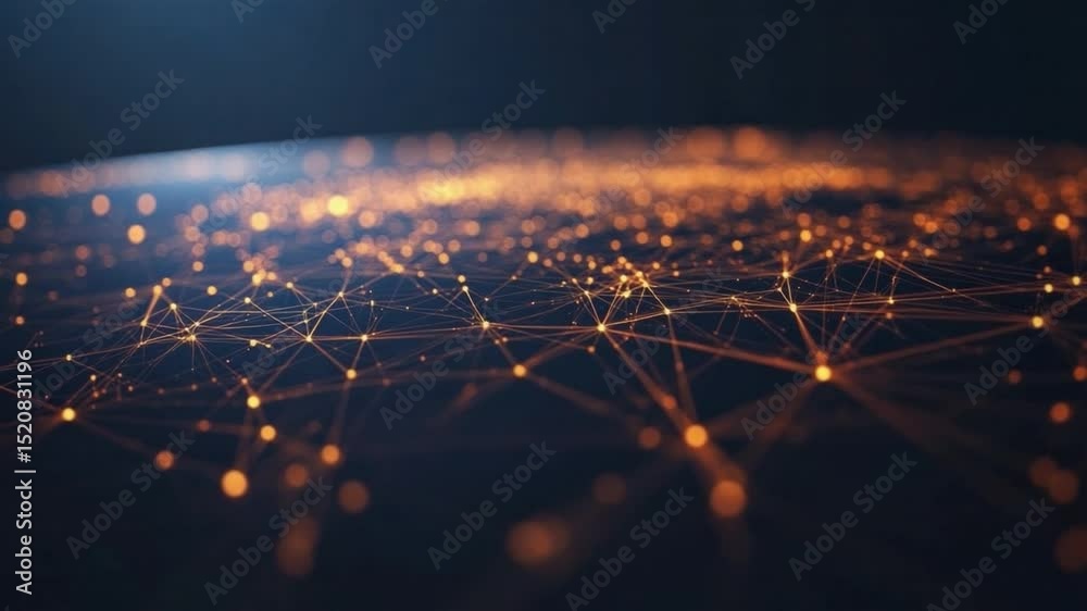 Poster digital web: an abstract representation of a vast digital network, a nexus of interconnected data po