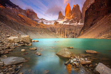 Sunrise at Patagonia Base Torres, Chile