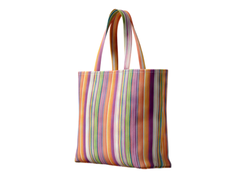 Colorful striped tote