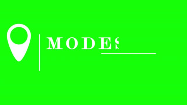 MODESTO, California, USA. GPS navigation location icon. Transit point or destination along a route. City on a map