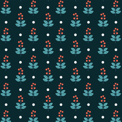 Hand drawn abstract geometric seamless ornamental colorful flowers floral pattern background design flat illustration