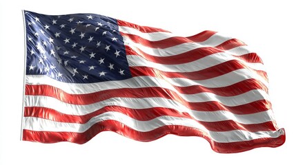 Fototapeta premium American flag display for flag day and memorial day outdoor setting vibrant usa flag concept