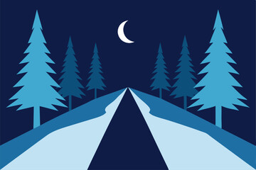 Obraz premium winter forest vector illustration