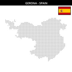 Small dots map of gerona in Spain