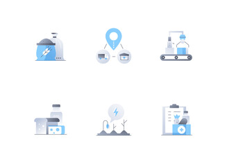 Harvest and food production - flat design style icons set