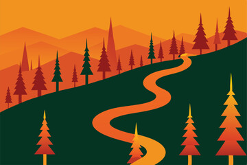 Obraz premium vector illustration of forest fire