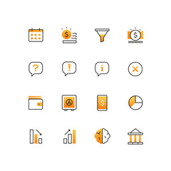 Business and finance - line design style icons set