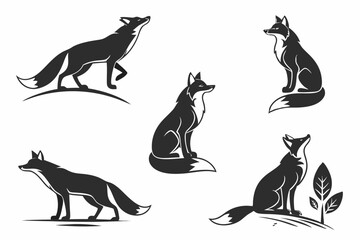black silhouettes of cats