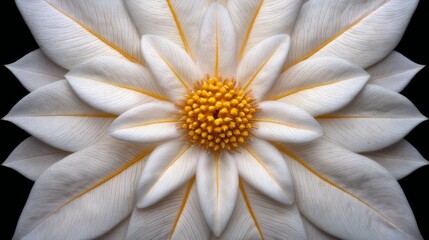 A Beautiful White Water Lily Blossom with Delicate Petals and a Bright Yellow Center