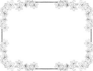 lily floral border and frame illustration
