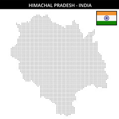 Fototapeta premium Small dots map of himachal-pradesh in India