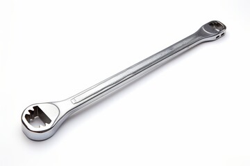 Long silver wrench with dual ends for versatile mechanical tasks