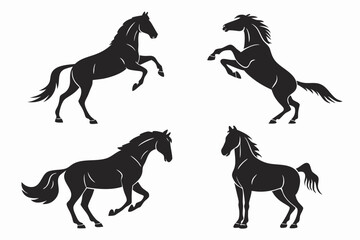 Fototapeta premium black horse silhouettes