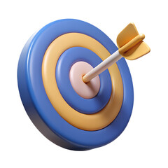 3d target with arrow hitting bullseye