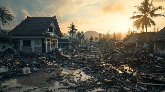 Devastation and Loss: The Haunting Aftermath of Natural Disaster on a Coastal Community