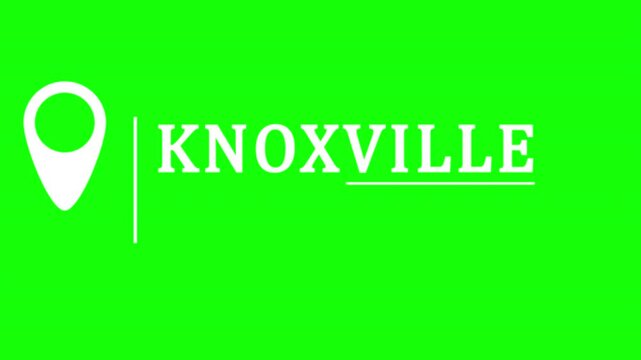 Knoxville, Tennessee, USA. GPS navigation location icon. Transit point or destination along a route. City on a map.