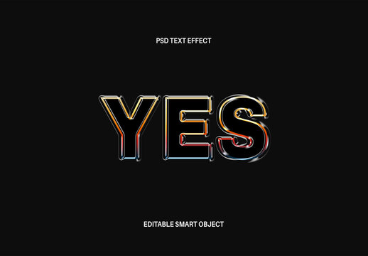 Glassy Holographic Text Effect