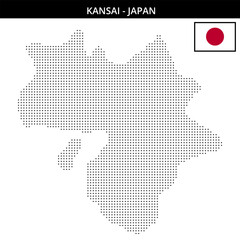 Obraz premium Small dots map of Kansai in Japan