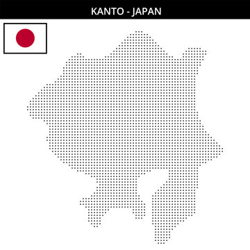 Small dots map of Kanto in Japan