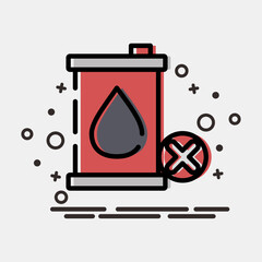 Icon no fossil fuel. Renewable energy elements. Icon in MBE style.