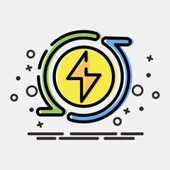 Icon renewable energy. Renewable energy elements. Icon in MBE style.