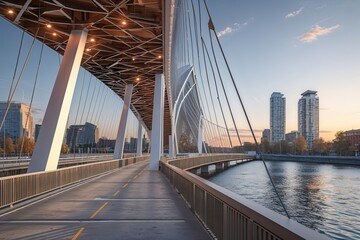 Fototapeta premium Innovative Bridge Architecture: A Dynamic Connection for Urban Design