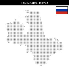 Obraz premium Small dots map of Leningard in Russia