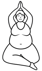 a woman practicing yoga in a seated meditation pose. The illustration captures a moment of mindfulness and serenity