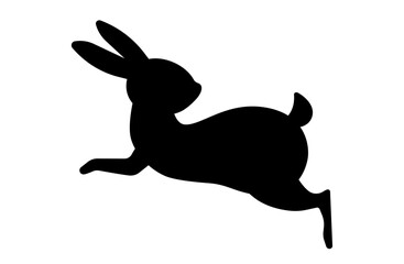 ウサギのシルエットシンプルアイコンベクターイラスト 兎 うさぎ