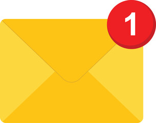 Mail notification icon design. Massage notification icon.