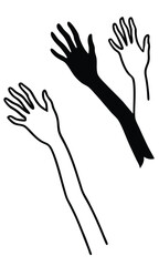 Hands reaching out silhouette, expressing a feeling of hope and positivity
