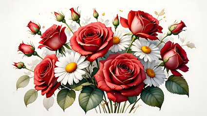 Pink roses bouquet on a white background, perfect for a romantic gift or floral wedding arrangement