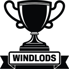 Windlods championship trophy award black and white vector graphic