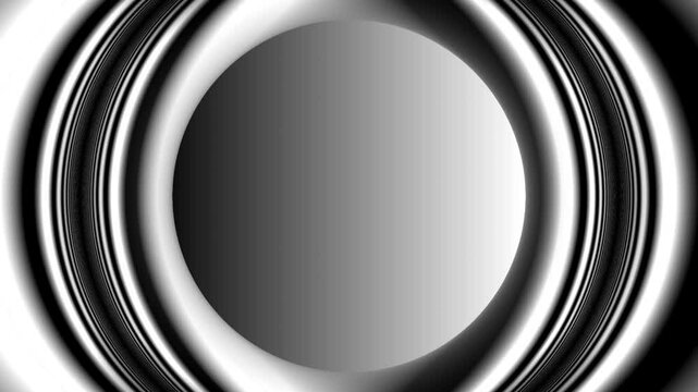 Concentric Monochrome Waves: Metallic Optical Illusion