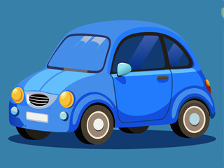 blue car on a white background