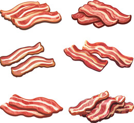 Cartoon bacon illustration material
