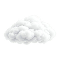 Isolated fluffy white cloud against a black background in a studio shot with soft lighting