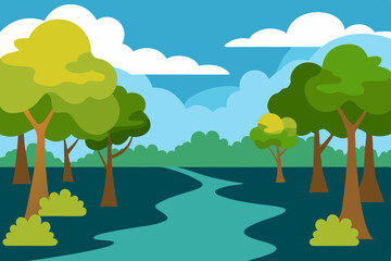 landscape with trees