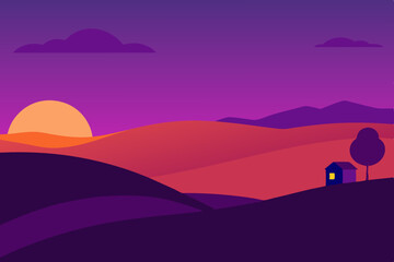 sunset in the mountains