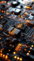 Obraz premium Intricate Circuitry: A Detailed View of Modern Technological Complexity